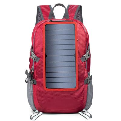 China High Quality Waterproof 6.5W Solar Charger Backpack Bag With Solar Panel Usb Charging For Outdoor Camping for sale