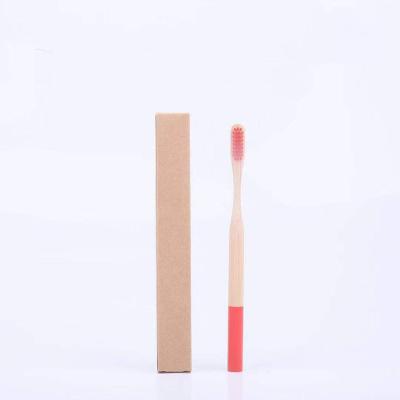 China New Fashion Disposable Custom Durable Environmental Bamboo Round Handle Nature Eco-Friendly Spray Paint Rainbow Hotel Toothbrush for sale