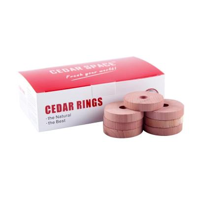 China Sustainable walmart red cedar ring wardrobe for clothes storage and high quality aromatic wood hanger cedar ring for sale