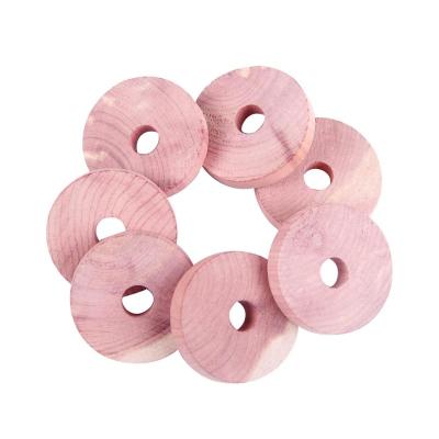 China Factory price viable cedar balls walmart wardrobe for clothes storage and high quality aromatic wood hanger cedar ring for sale