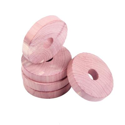 China Sustainable red fresh cedar ring for clothes storage and high quality aromatic wooden hanger cedar ring for sale