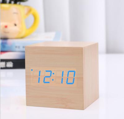 China High quality digital calendars kids table alarm clock and decorative wood square led calendar alarm clock flexible mini desk for sale