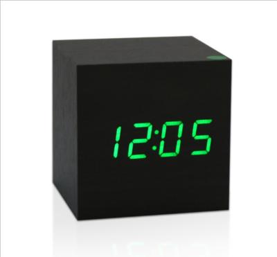 China Calendars wholesale popular digital kids table alarm clock and decorative wooden square led to wake up alarm clock to wake up light for sale