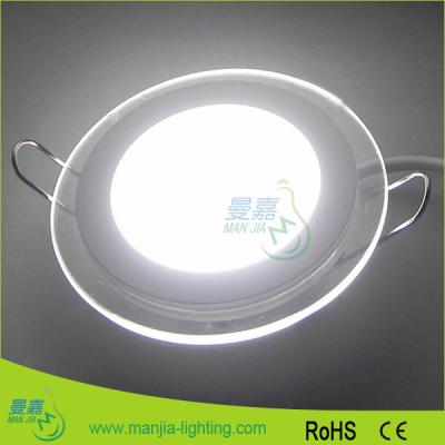 China 6W Round Glass LED Recessed Ceiling Panel Lights 4000k Dimmable for sale