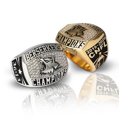 China Casual/Sports Customize High Quality Sports Championship Rings With Team Logo 925 Sterling Silver Gold Plated Free Design Wholesale for sale