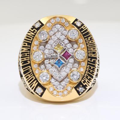 China Sporting Custom Logo Mens Rings Pittsburgh Steelers NFL2008 Super Bowl XLIII Championship Ring for sale