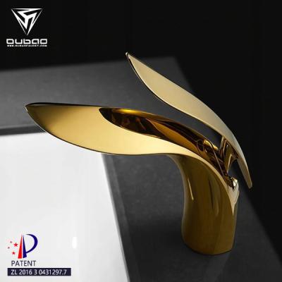 China - Factory Wholesale Gold Finished Single Handle BasinTap Bathroom Faucets For Vessel Sinks for sale