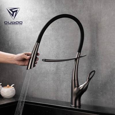 China Other Popular Modern Design Gun Black Silicone Kitchen Shower Splash Faucet for sale