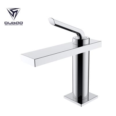 China Thermostatic Faucets Deck Mounted Single Lever Chrome Plated Brass Bathroom Basin Faucets for sale