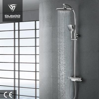 China With Sliding Bar Chrome Polished Brass Thermostat Valve Bathroom Rain Shower Mixer Set With Hand Shower for sale