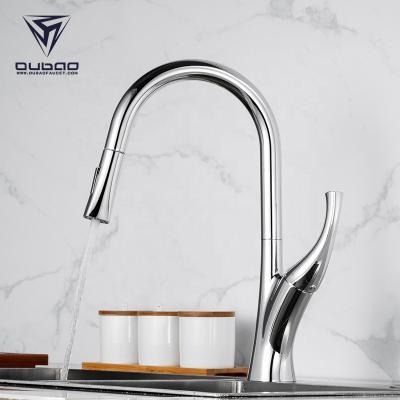 China Modern cUPC Certificate Brass Chrome Kitchen Taps Flexible Hose Single Handle Kitchen Faucet for sale