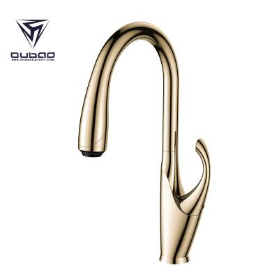 China Contemporary Best Kitchen Fauects Supplier High Gold Brass Kitchen Faucets for sale