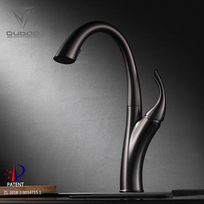 China Modern Sense Faucets Deck Mounted Ceramic Gun Black Freshwater Kitchen Faucets for sale