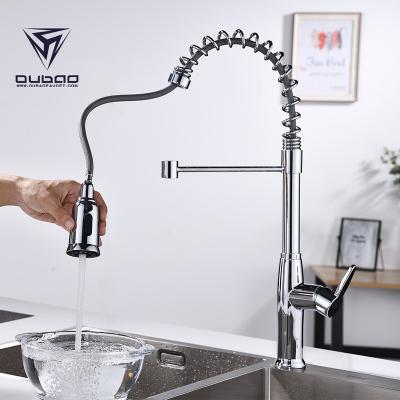 China Contemporary Chrome Polished Spring Loaded Pre Rinse Industrial Kitchen Sink Faucet for sale