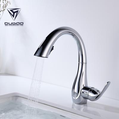 China Modern Single Handle Chrome Pull Out Kitchen Sink Mixer Taps Kitchen Faucets for sale