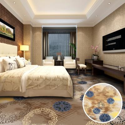 China Washable Washable Wall To Wall Floor To Carpet Rolls Hotel Corridor Elegant Pattern Woven To Carpet Fire Resistant Carpet Digital Printed for sale