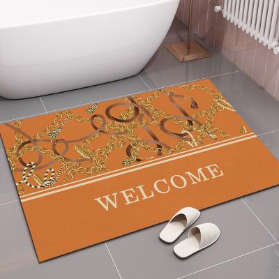 China Washable Diatomite Mud Mat Diatomite Earth Bath Mat Washable Bathroom Diatomaceous Mud Floor Anti-slip Absorbent Mat for sale