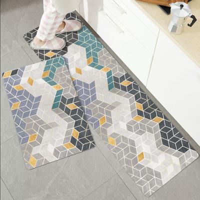 China Hot Selling Waterproof Custom Vinyl PVC Kitchen Floor Washable Printed Indoor Mats for sale