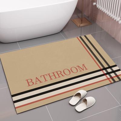 China Floor Mat Soft Diatomite Quick Drying Washable Nordic Style Toilet Mat Diatom Mud Super Absorbent Washable Anti-Slip Pad for sale