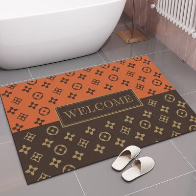 China Diatomaceous Washable Water Absorbent Blanket Set Diatom Mud Floor Mat Anti Slip Absorb Diatomite Earth Bath Mat for sale