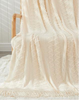 China Comfortable Solid Color Nap Blanket Air-Conditioned Simple Nordic Simple Style Knitted Blanket for sale