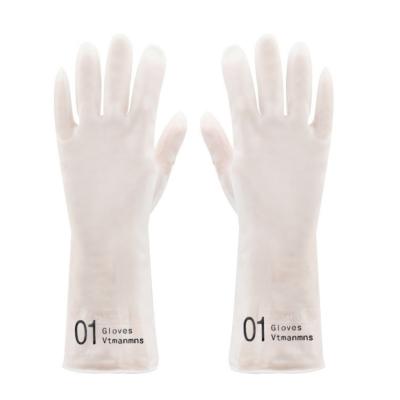 China Latex Rubber Dish Glove Eco-Friendly Durable Transparent Rubber Dish Glove Eco-Friendly Household Product Hot Selling And White for sale