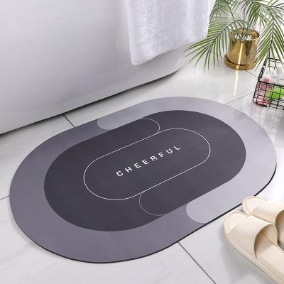 China Minimalist Minimalist 40*60cm Absorb Water Toilet Mat Quickly Dry Shower Mat Soft Diatom Mud Half Around Foot Mat for sale