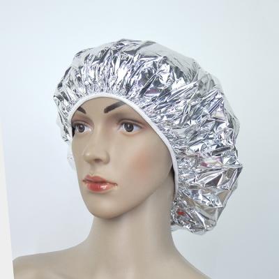 China Wholesale One Layer Aluminum Foil Sustainable Bath Cap Shower Cap Hair Care Waterproof Products for sale