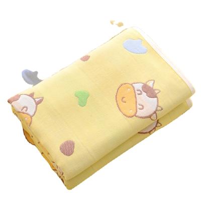 China Gauze Cotton Elephant Muslin Blanket Anti-Static 6 Layers Baby Wrap Thick Anti-Static Stroller Blanket Blue Wrap for Girl Boy for sale