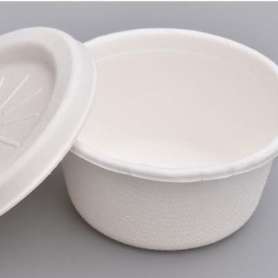 China Disposable Wheat Straw Bagasse Pulp Degradable Dip Box Pan A Variety Of Disposable Features With Round Cover for sale