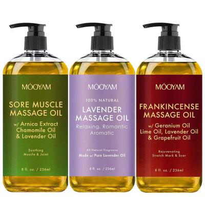 China Wholesale Private Label Spa Oil Natural Organic Lavender Moisturizer Relaxing Anti Cellulite Massage Body Oil for sale