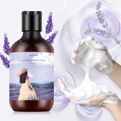 China Private Label Organic Skin Care Moisturizer To Smooth To Soften Moisturizing Shower Gel Moisturizing Natural Scented Lavender Body Wash Bath Shower Gel for sale