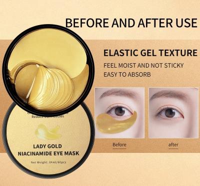 China Anti-Puffiness Private Label Lady Golden Niacinamide Snail Eye Mask Sheet Undereye Mask Eye Gel Anti Aging Patches for sale