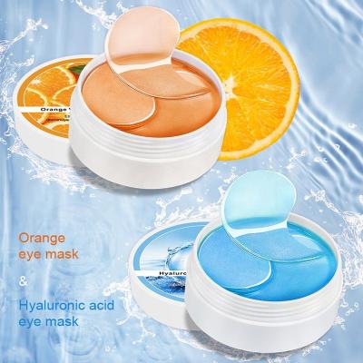 China High Quality Custom Wholesale Anti-Puffiness Fruit Orange VC Ha Hyaluronic Acid Eye Mask Augenmaske Eye Mask Gel Patches For Eyes for sale