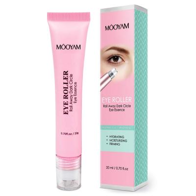 China Anti-Puffiness Puffy Private Label Wrinkle Anti Aging Dark Circles Eye Serum Peptide Panthenol Essence Cream Roll On Eye Roller Serum for sale