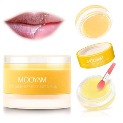 China Exfoliator 2 in 1 Double-Effect Lip Care Lip Exfoliating Scrub and Orange Vitamin C Moisturizing Repairing Lip Mask for sale