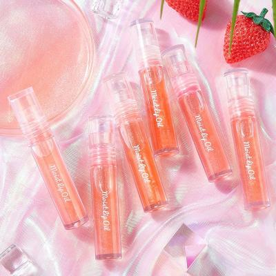 China Moisturize Custom High Quality Long Lasting Lip Moisturizer Repair Oil OEM Repair Fruit Strawberry Peach Strawberry Flavor Lip Plumper Oil for sale