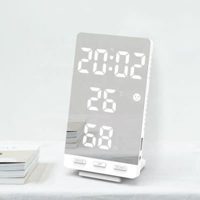 China New Style Fantastic Ultra Thin Antique Design LED Bracket Wall Weather Station Alarm Clock for sale