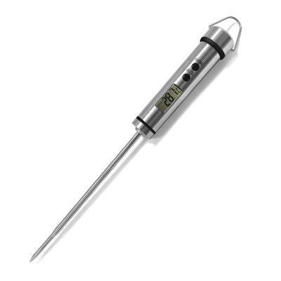 China Easily Cleaned OEM Customized Stainless Simple Style Handheld Digital Meat Thermometer With Hook for sale