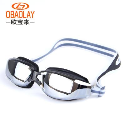 China Electroplated anti-fog goggles waterproof adult HD unisex myopia large frame swim goggles with degree for sale