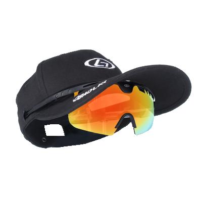 China Optical glasses factory customized Sun hat glasses polarized sunglasses hat cool style adjustable sports sunglasses for sale