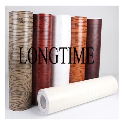 China 2021 Non Self Adhesive Wood Grain Decoration PVC Film For WPC Door for sale