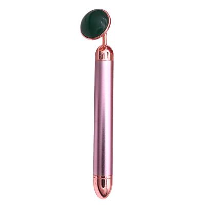 China Face Lift New electric high-quality Green Aventurine vibrating jade roller gold massage stick facial massager tool for sale