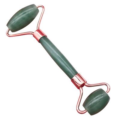 China Face Lift High Quality Roller Skin Care Noise Free Natural Green Aventurine Jade Facial Roller Gua Sha No Box for sale