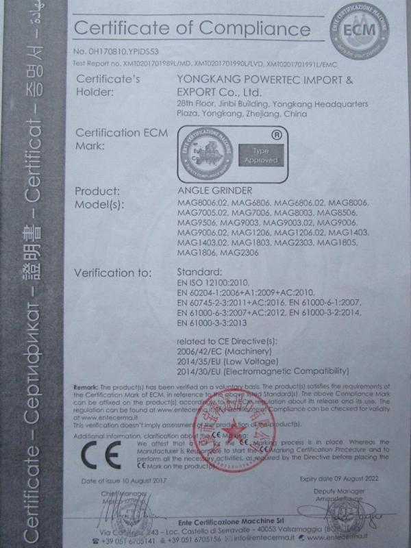 CE - Yongkang Powertec Import & Export Co., Ltd.