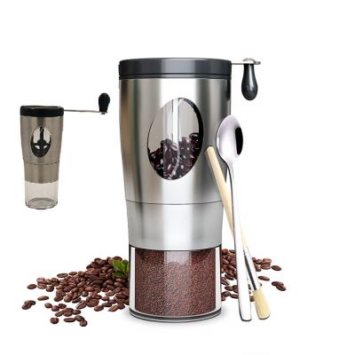 China WITH LID Crank Setting Espresso Adjustable Portable Hand Operated Stainless Steel Coffee Grinder Coffee Machine for sale