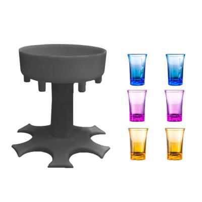 China Modern Amazon Hot Selling 6 Shot Glasses Wine Dispenser And Rack With Plug For Cocktail Refilling Liquids for sale