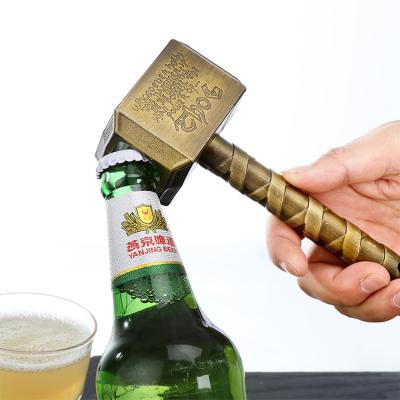 China Creative Custom Beer Opener Logo Thor Hammer Beer Openers Metal Fridge Magnet Bottle Opener for sale