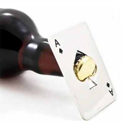 China Morden Amazon Hot Sale Black Poker Card Stainless Steel Metal Bottle Beer Openers for sale