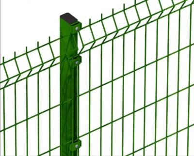 China Fence Mesh Hot Selling PVC Dark Green Color And Galvanized Welded 3D Security Folding Fence For Park With Square Post for sale